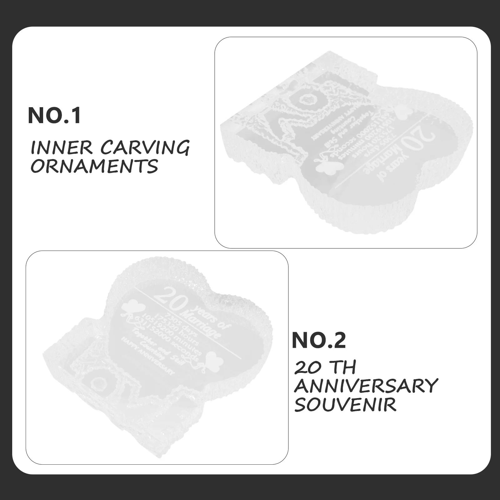 

Anniversary Decorations Gift Wedding Crystal Ornament One-year Couple Statue Adornment