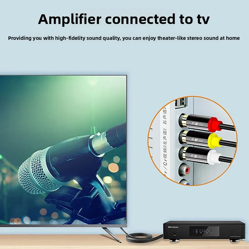 3RCA Audio Cable, 3 Male To 3 Male AV Cable, for Home Theater Amplifier TV Audio Video Connector for Subwoofer DVD Player HDTV