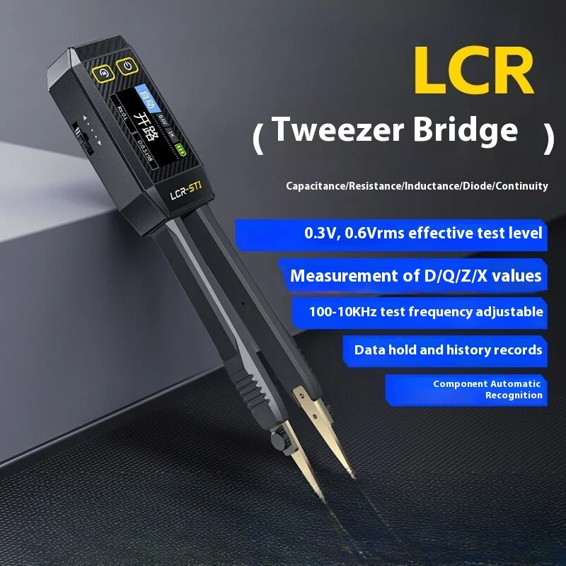 Digital Bridge Tweezers Handheld LCR-ST1 Capacitance Resistance Inductance Tester SMD Clip Multimeter