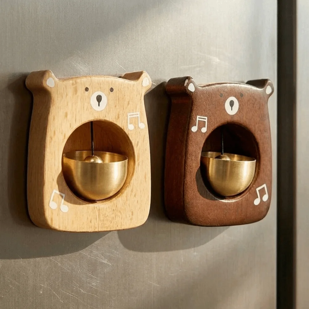 Magnetic Entrance Doorbell Cute Bear Detachable Entry Reminder Bell Delightful Sound Blessings Animal Shaped Windbell