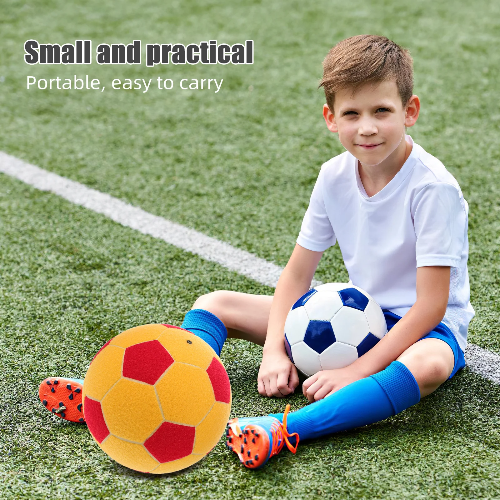 كرة قدم لاصقة قابلة للنفخ مقاس 8.25 بوصة لعبة كرة القدم التفاعلية للاستخدام الداخلي والخارجي للأطفال أهداف كرة القدم الصغيرة #1