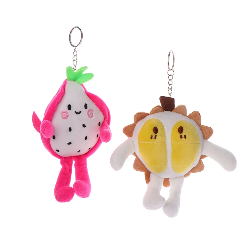 Portachiavi carino frutta drago frutta peluche bambola giocattoli cartone animato Durian Pitaya soffice portachiavi ciondolo zaino ciondoli borsa per auto decorazione regalo