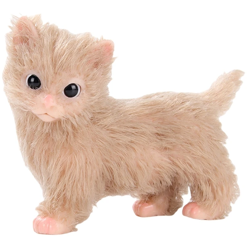 Interactive Cats Toy Child Life Like Silicone Animal Figure Kids Cognitive Toy