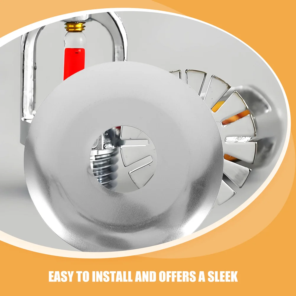 5Pcs Fire Sprinkler Head Cover Stainless Steel Decorative Ceiling Flange Protective Plates Wall Mounted Fire Sprinkler Head