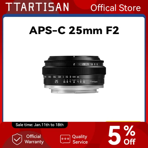 TTArtisan 25mm F2 lente de cámara para Sony E Mount a6400 Fujifilm XA XT4 XT30 Canon M50 R7 R10 Panasonic Olympus M43 Nikon Z30 Z50