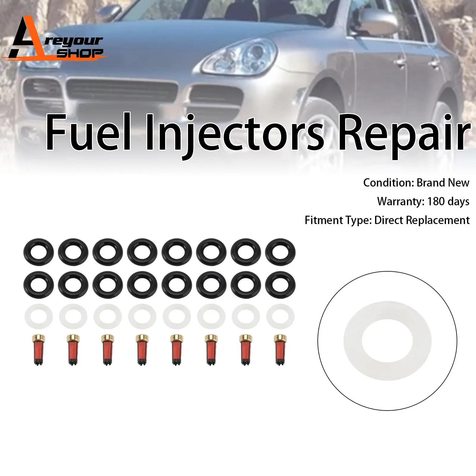 

8PCS Fuel Injector Service Kit O-Ring 0280156101 Fit for Porsche Cayenne S 4.5L