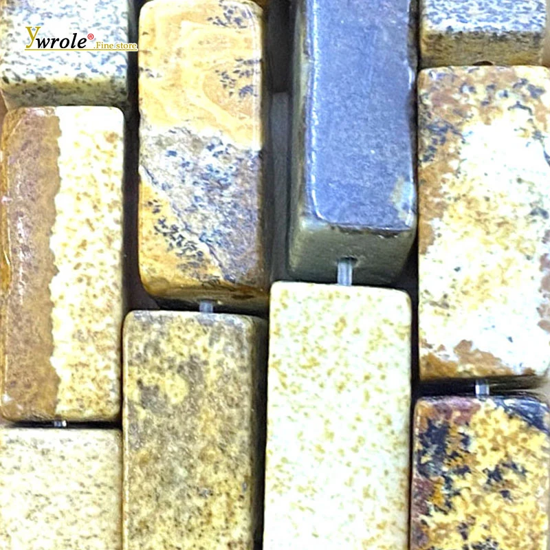 Natural Stone Irregular Cuboid Picture Jasper 8x20mm Loose Spacer Beads for Jewelry Making Diy Bracelet Charms Accessories 15''