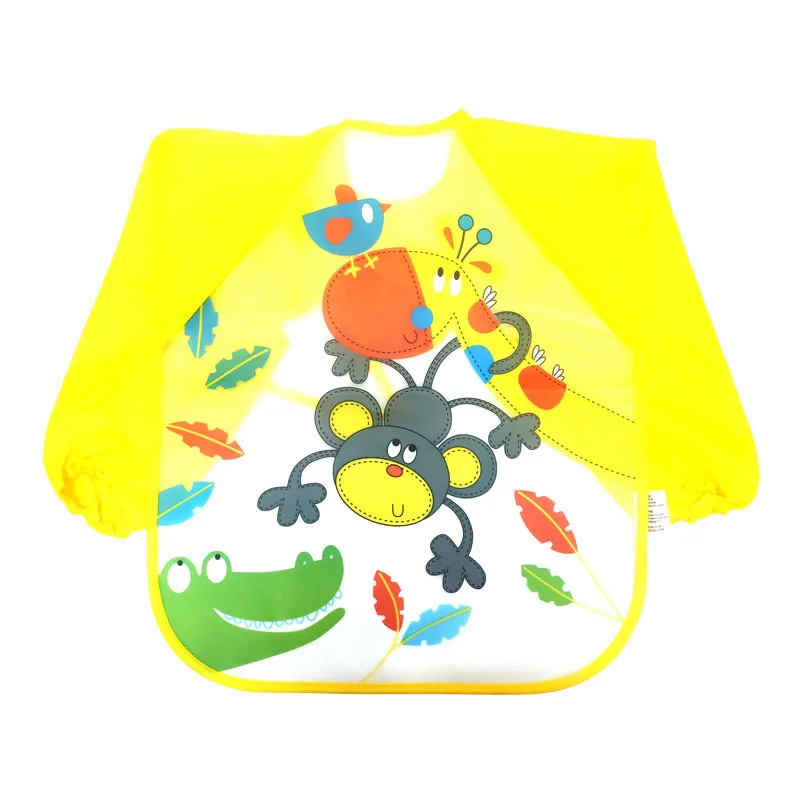 Baby Bibs Waterproof Long Sleeve Apron Children Feeding Smock Bib Burp Kid Eat Toddler Clothing Bandana Bibs