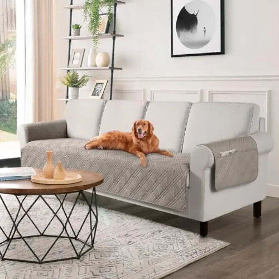 

Waterproof Oversized Sofa Covers for Pets Without Back Cover Couch Seat Covers with Pocket for 4 Cushion Couch Washable Dog Sof