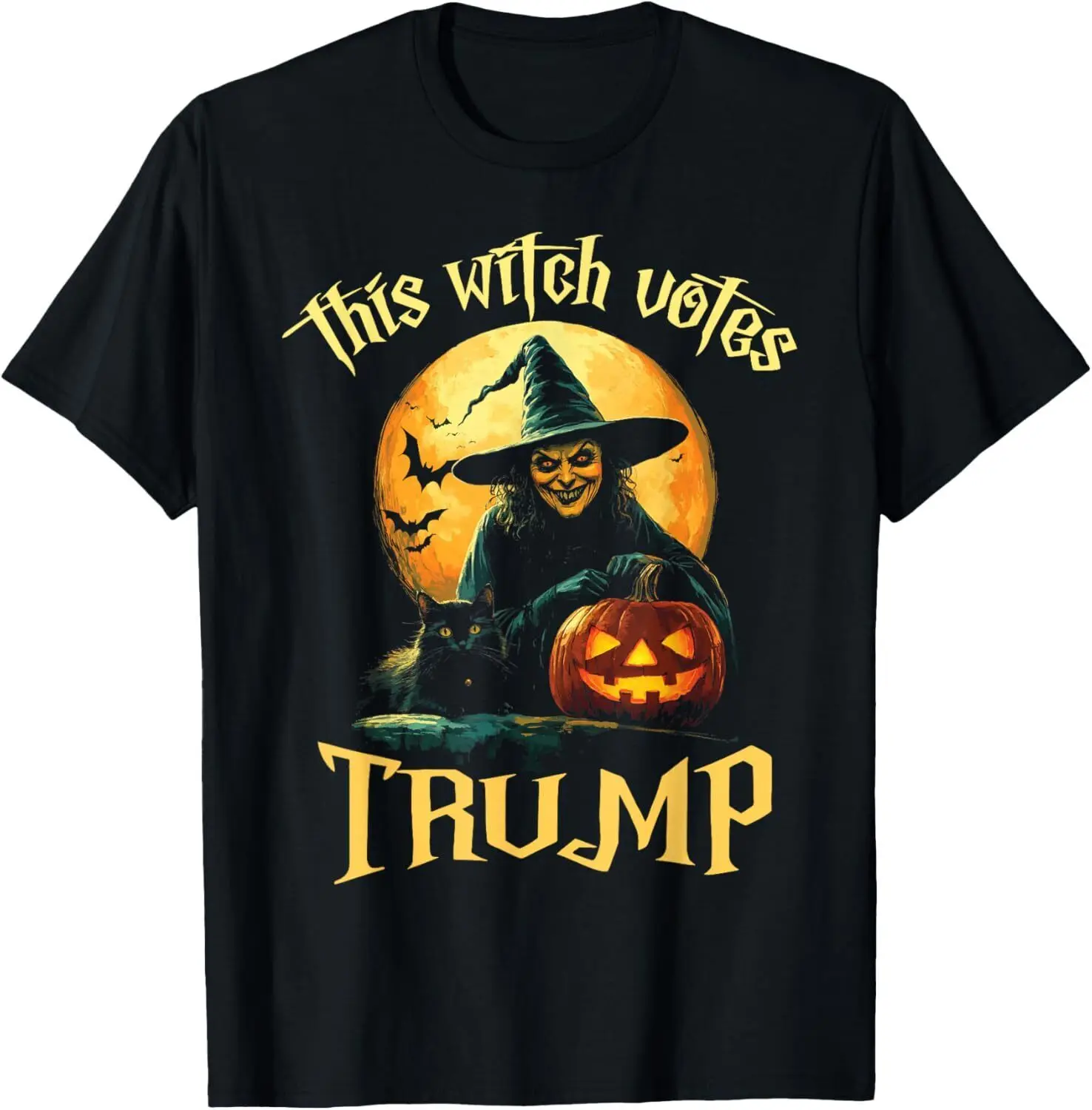 This Witch Votes Trump Halloween Costume 2024 Trumpkin T-Shirt S-5XL