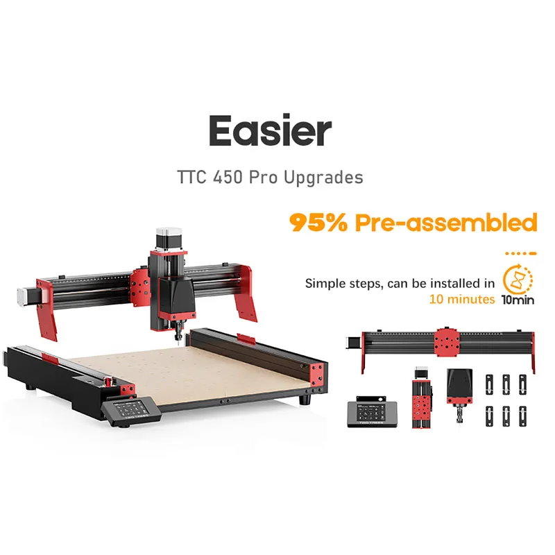 TTC450 Pro آلة التوجيه باستخدام الحاسب الآلي 4 محور لقطع النقش بالليزر وآلة التصنيع باستخدام الحاسب الآلي GRBL التحكم النجارة لتقوم بها بنفسك خلق