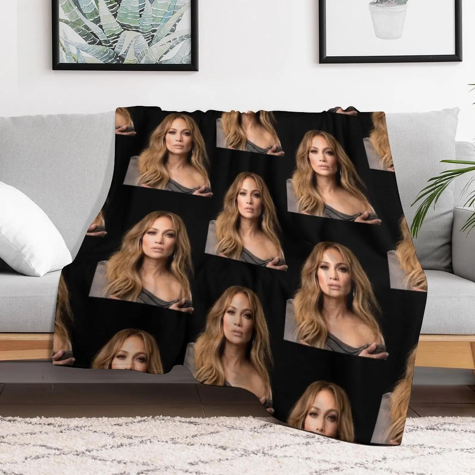 Jennifer Lopez Graphic Throw Blanket Flannel Single for winter Nap Blankets