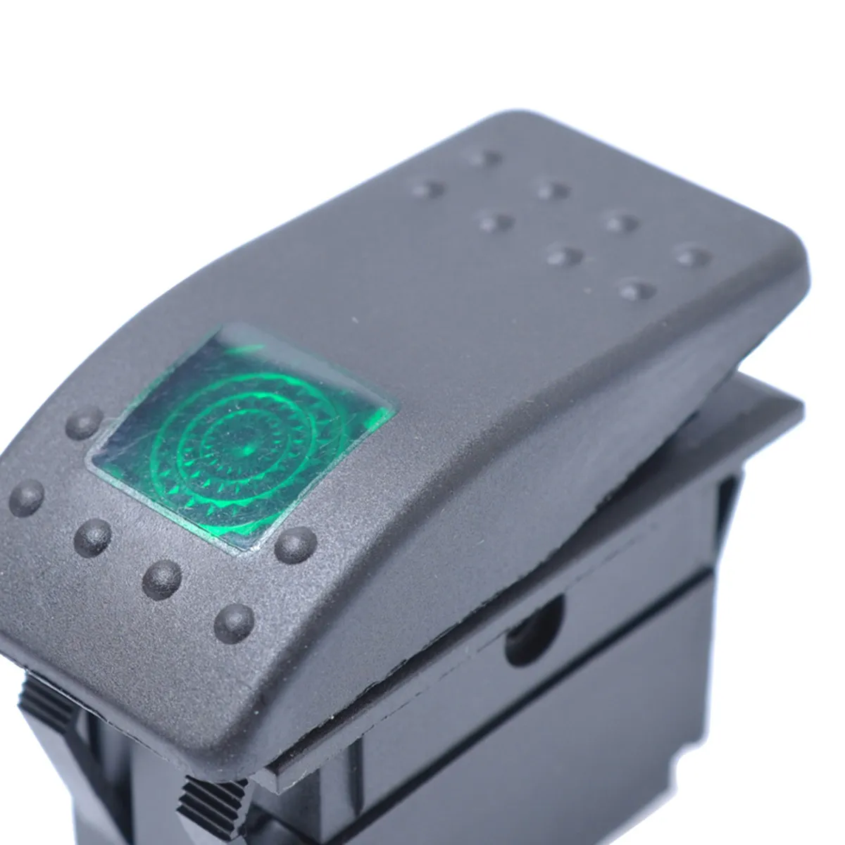 12V 20A Automotive Rocker Switch Push Button Control for Vehicles Marine Equipment LED Green Light 10000 Cycles Easy Install