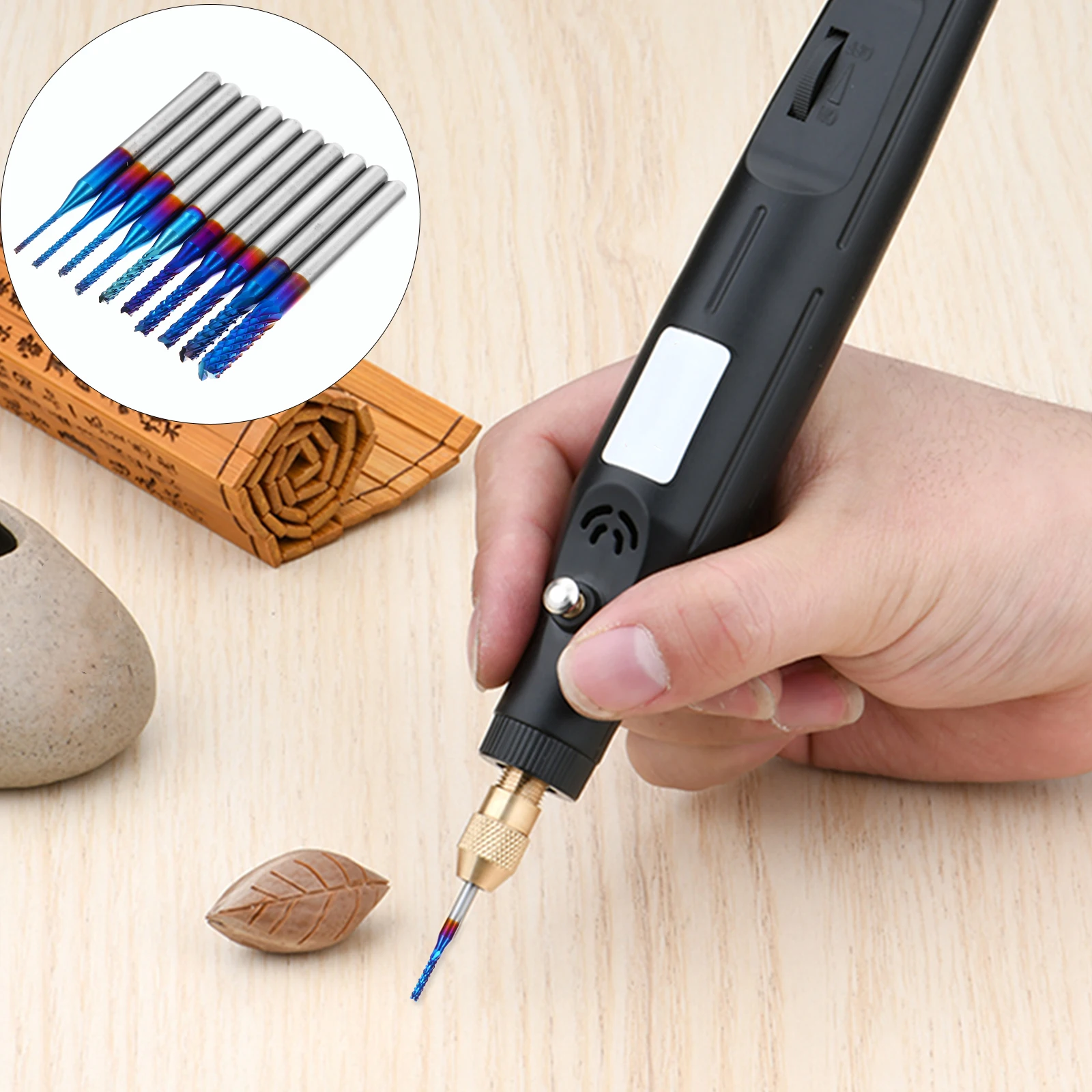 

10 Pcs Milling Engraving Bit Router High Hardness Drilling Hole Tool Rotary Burr Storage Case Professional