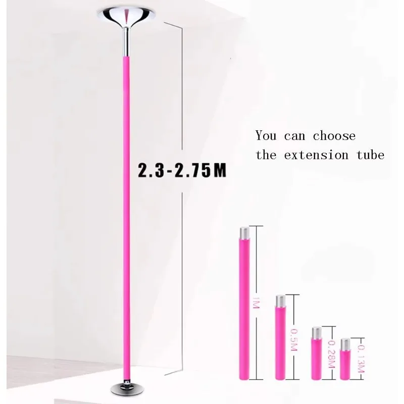 Dance Pole Silicon Pink Removable Rotating Static Stripper Pole Portable Fitness Pole Dance Show Bathroom Bar Studio Dance Tube