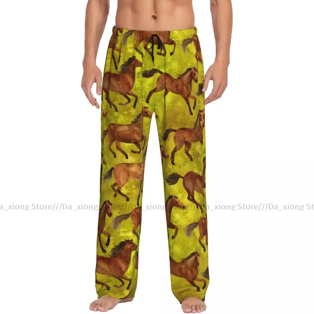 Men Sleep Bottoms Male Lounge Trousers Men's Running Horses Pajama Pants