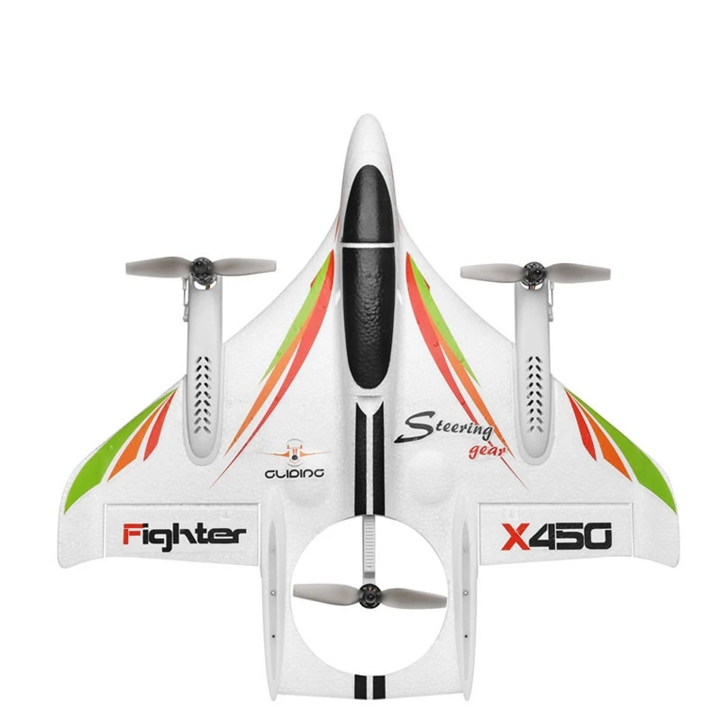 Remote Control Aircraft X450 Fixed Wing Aircraft Six-Way Brushless Vertical Takeoff And Landing Multi-Function Stunt Aircraft