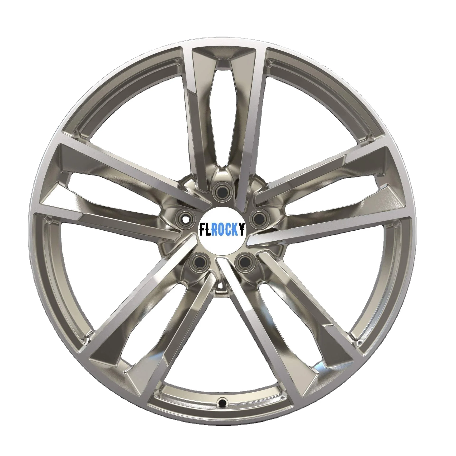 Custom 18 19 20 21 22 Inch 1-Piece Polished Lip Gun Gray Center Forged Alloy Wheel Rim For Luxury Cars BMW BENZ AUDI