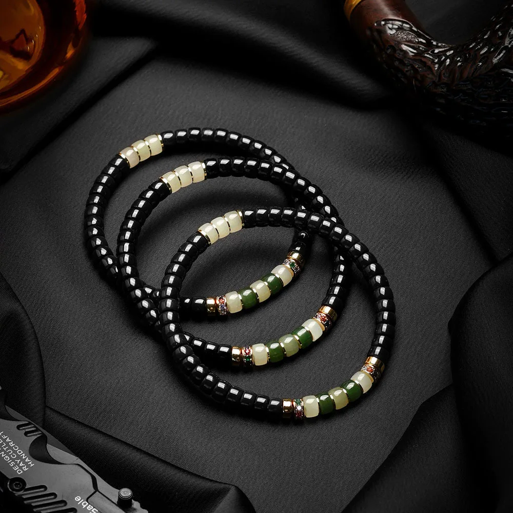 

Black Coconut Pedicle Handstring Spacer Sliced Hand-made Gift Women's Mori Style Light Luxury Bracelet Natural Ins Cultural Play