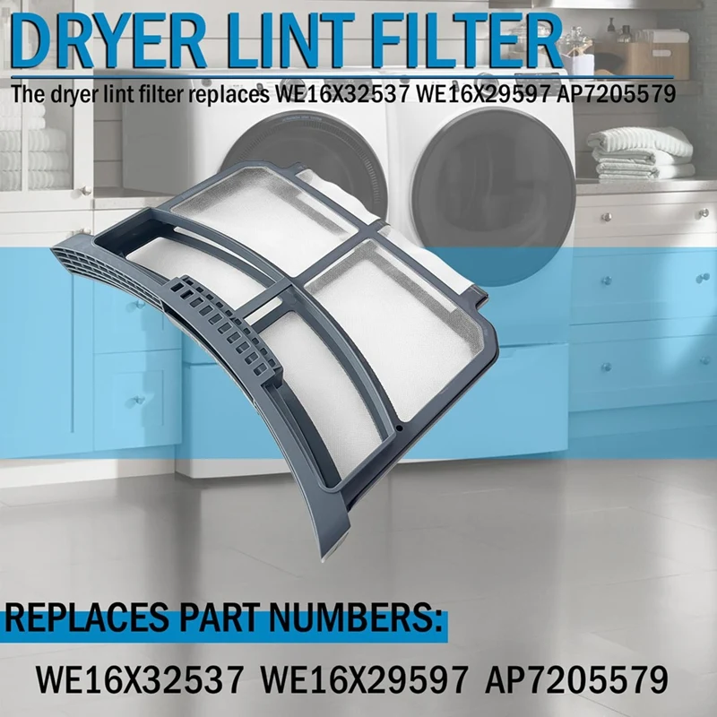 Dryer Lint Filter Trap Screen Fit For GE Clothes Dryer, Dryer Lint Strainer Replaces WE16X32537 WE16X29597 AP7205579