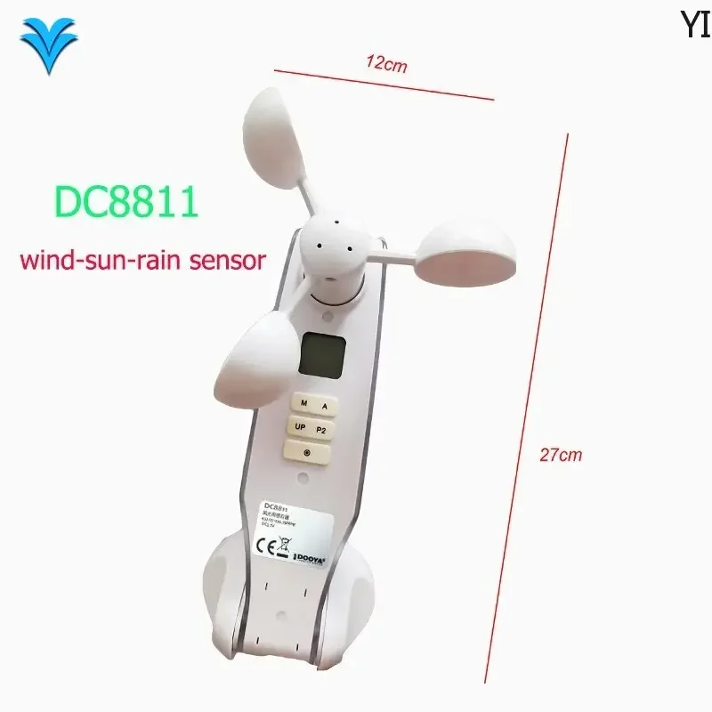 Automatic Retractable DC8811 433MHz Solar Wireless Wind Sun Rain Sensor For Awning And Shutter Outdoor Patio