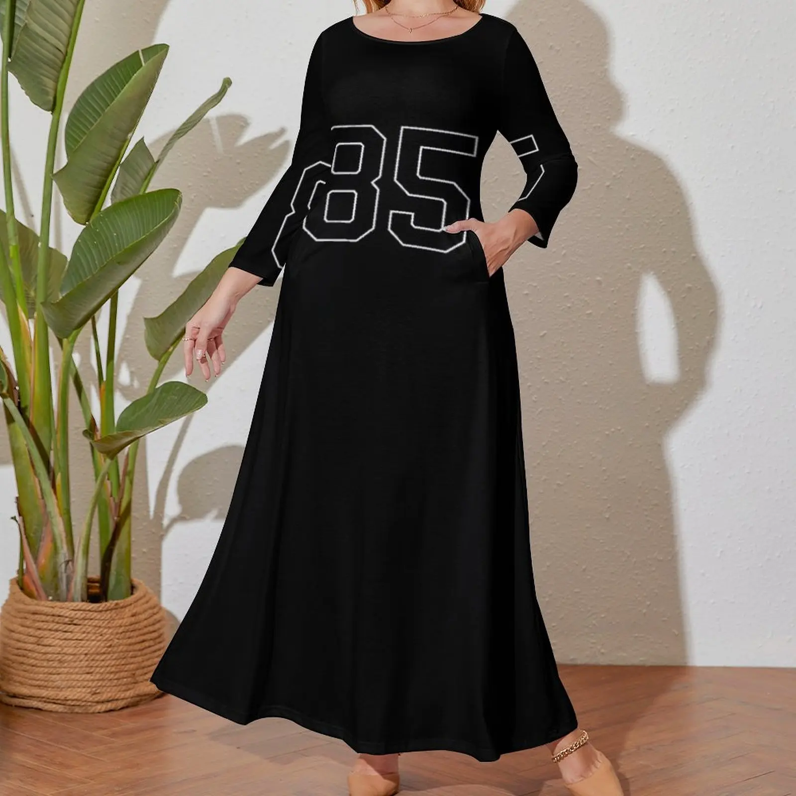 Black Number 85 lucky sports jersey eighty five Long Sleeved Dress elegant dress dresses for women wedding dresses for parties