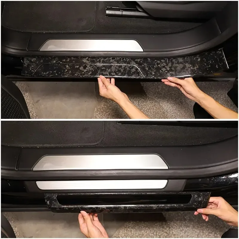 For Lamborghini URUS 18-23 Real Carbon Fiber Car Inside & External Door Sills Pedal Scuff Threshold Cover Trim Car Accessories