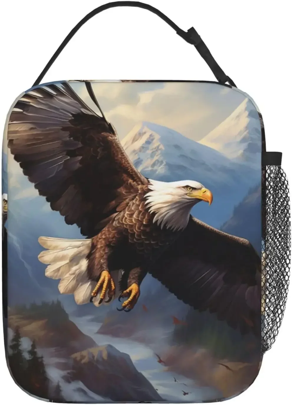 

Bald Eagle Lunch Box for Kids Adults Girls Boys American Eagle Lunch Bag Cooler Tote Reusable Insulated Lunch Bag