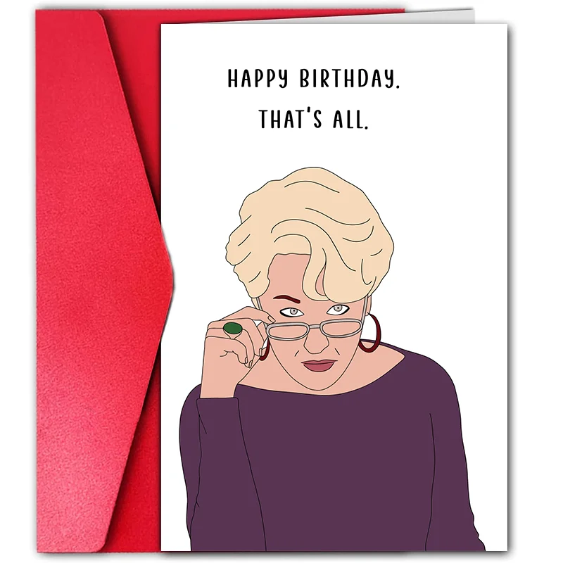 Tarjeta de Felicitación de Cumpleaños con la Frase 'El Diablo Lleva Prada' de Meryl Streep, Tarjeta de Cumpleaños Divertida y Atrevida