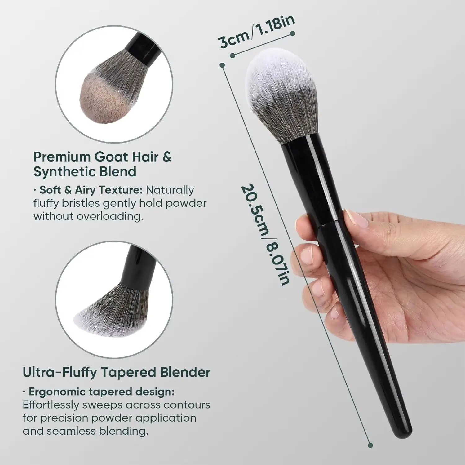Precision Powder Makeup Brushes Black #59 Setting Make up Brush Blush Bronzer Round head Face cosmetic tools soft