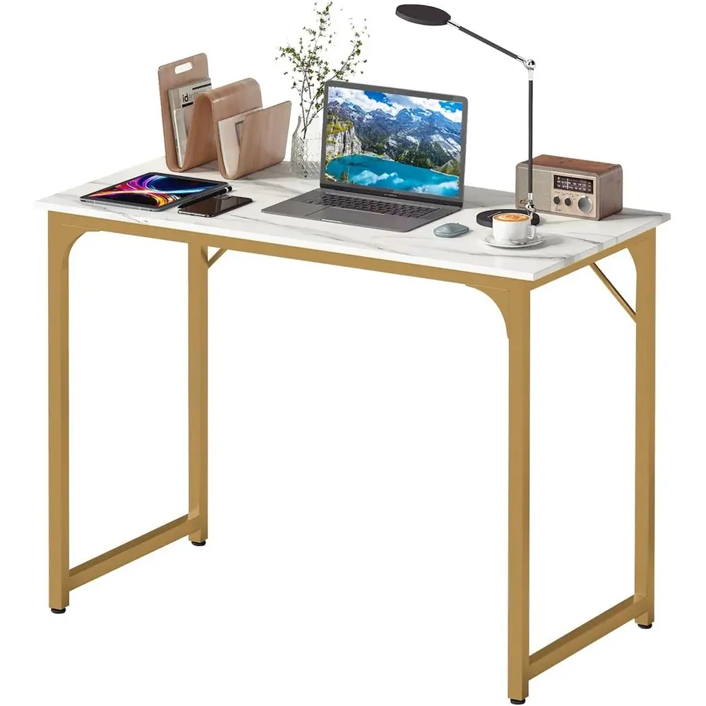 

Computer Desk,Home Oice Desk, ern Simple Style or Home Oice Study Writing (Gold, 39 Inch)