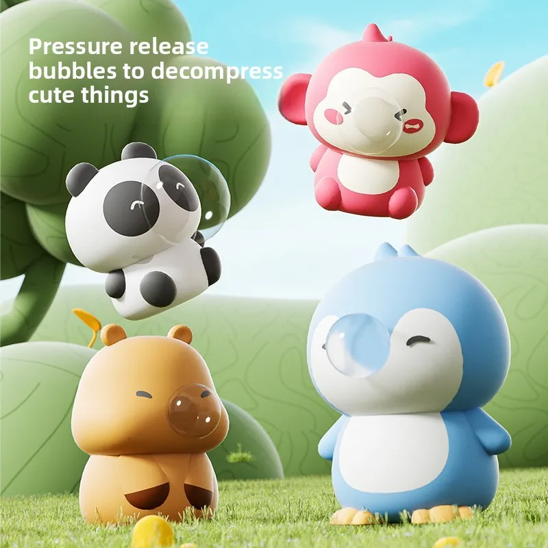 Cute Kapibala Animal Bubble Spitting Squishy Toy Sensory Fidget Toys Stress Relief Antistress Squeeze Gift for Adults Kids