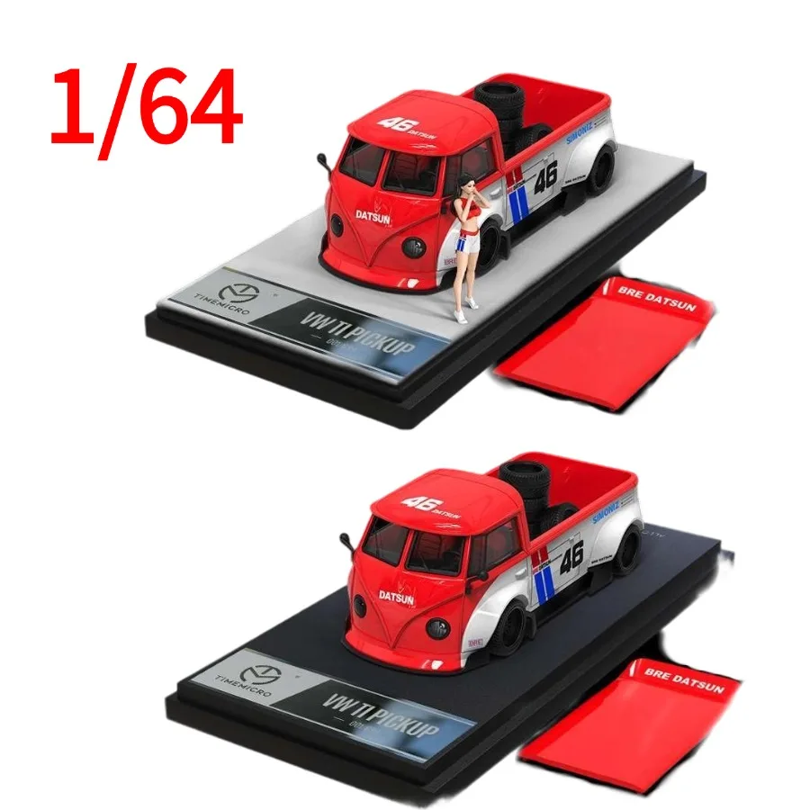 TM 1:64 Miniatura Diecast Volkswagen T1 Pickup com Pintura ADVAN, Van Datsun Modificada, Modelo de Carro em Liga, Veículos VW Play, Carros Modelo Colecionáveis