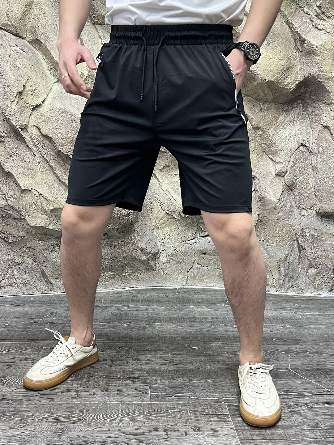 Verano al aire libre seda de hielo Qui seco transpirable alta elasticidad función deportiva orts pred cremallera Nylon LICRA pantalones casuales