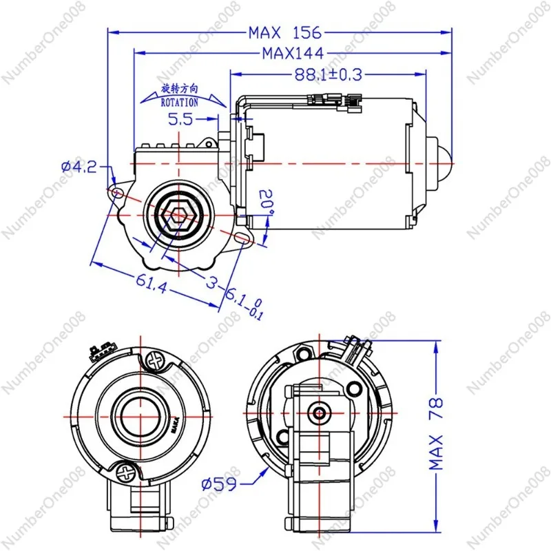 137F Lifting Table Motor Speed 75RPM Max Load 50kg Low Noise Built-in Hall Sensor Push Rod Motor