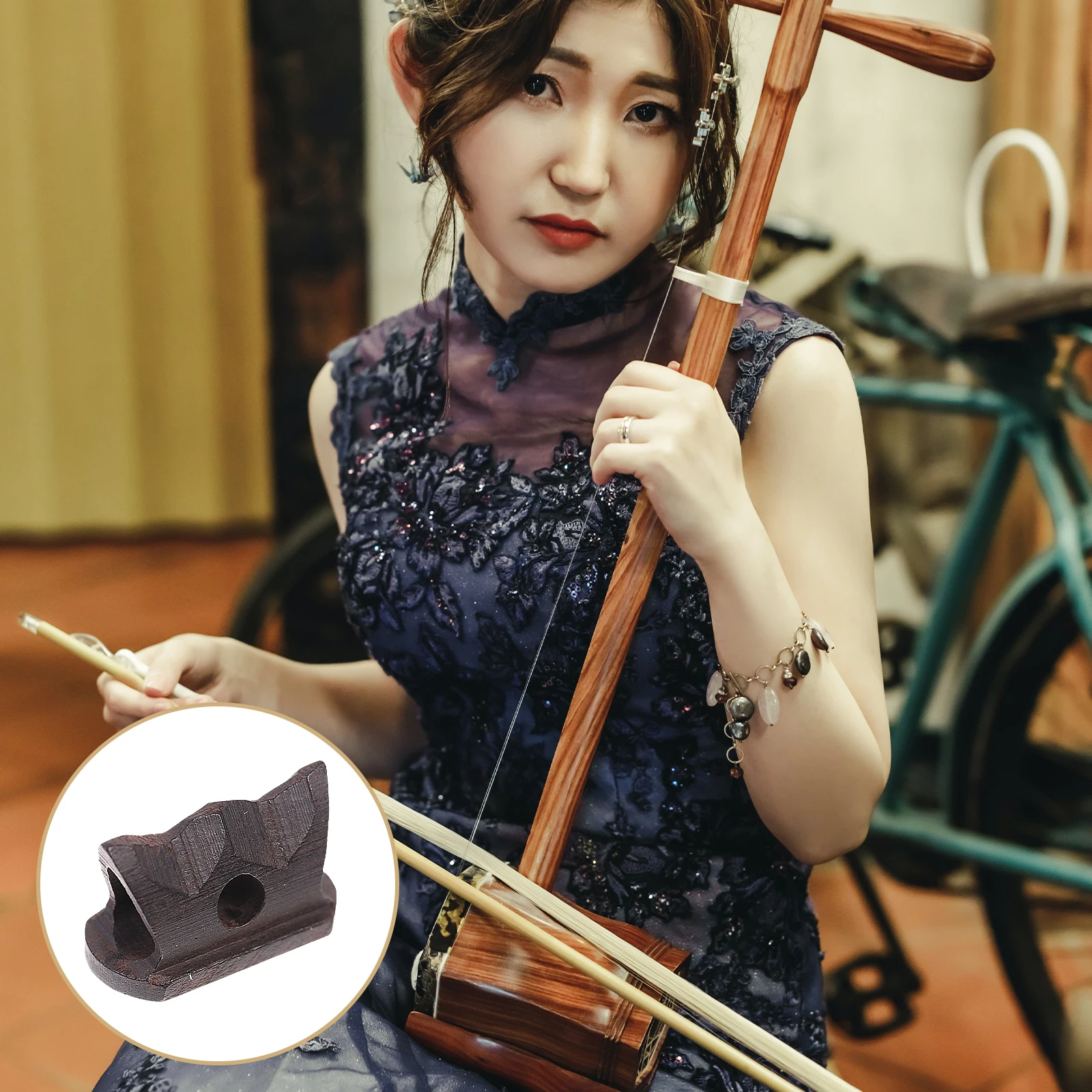 

Chinese Erhu Bridge Replacement Kit Rosewood Saddle Nut Set For Diy Instrument Repair Musical Accessories