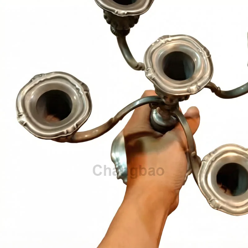 European-style 5-head zinc alloy candlestick for table decoration