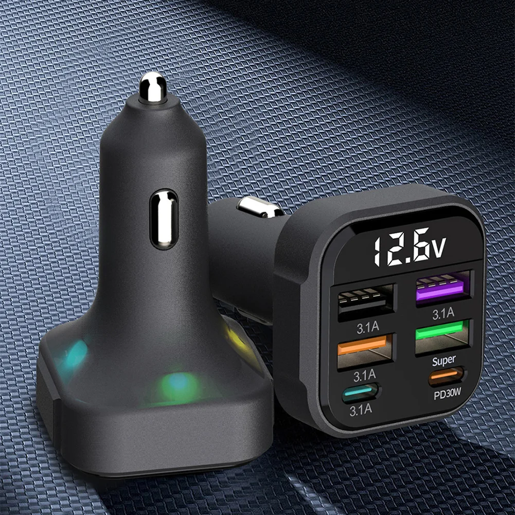 للتنقل اليومي مادة ABS 48 واط 6 ميناء شاحن 12 فولت إلى 24 فولت شاحن السيارة تخصيص الطاقة الديناميكي QC 3.0 شاحن #5