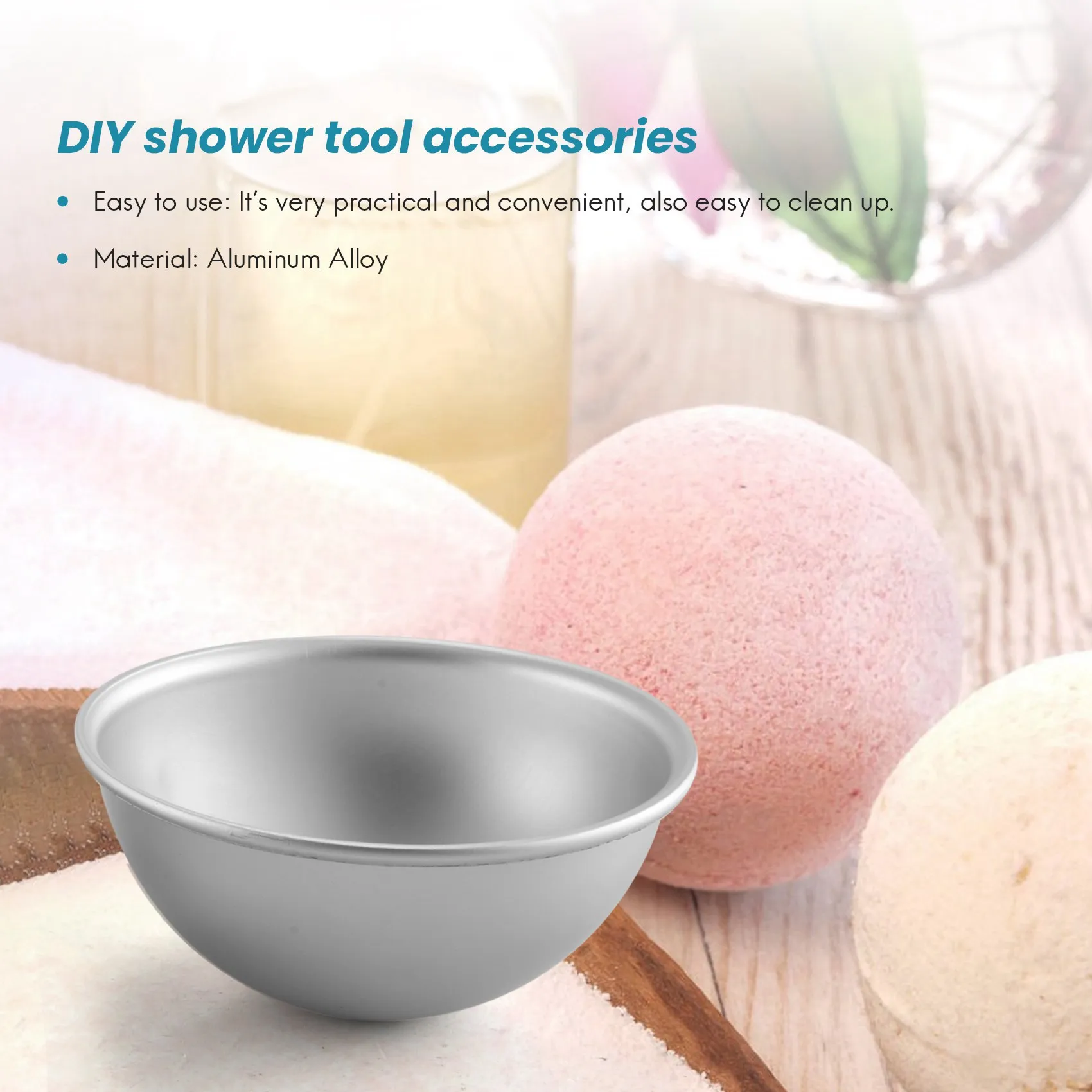 Kit de moules pour bombes de bain, presse pour bombes de bain, fournitures exécutives de bricolage, 3 tailles, 15 ensembles, 30 pièces