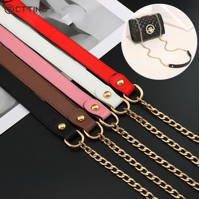 

1PCS Metal Handles Shoulder Straps DIY Accessories 125cm Metal PU Leather Straps For Handbag Purse Chain Belt Bag Replacement