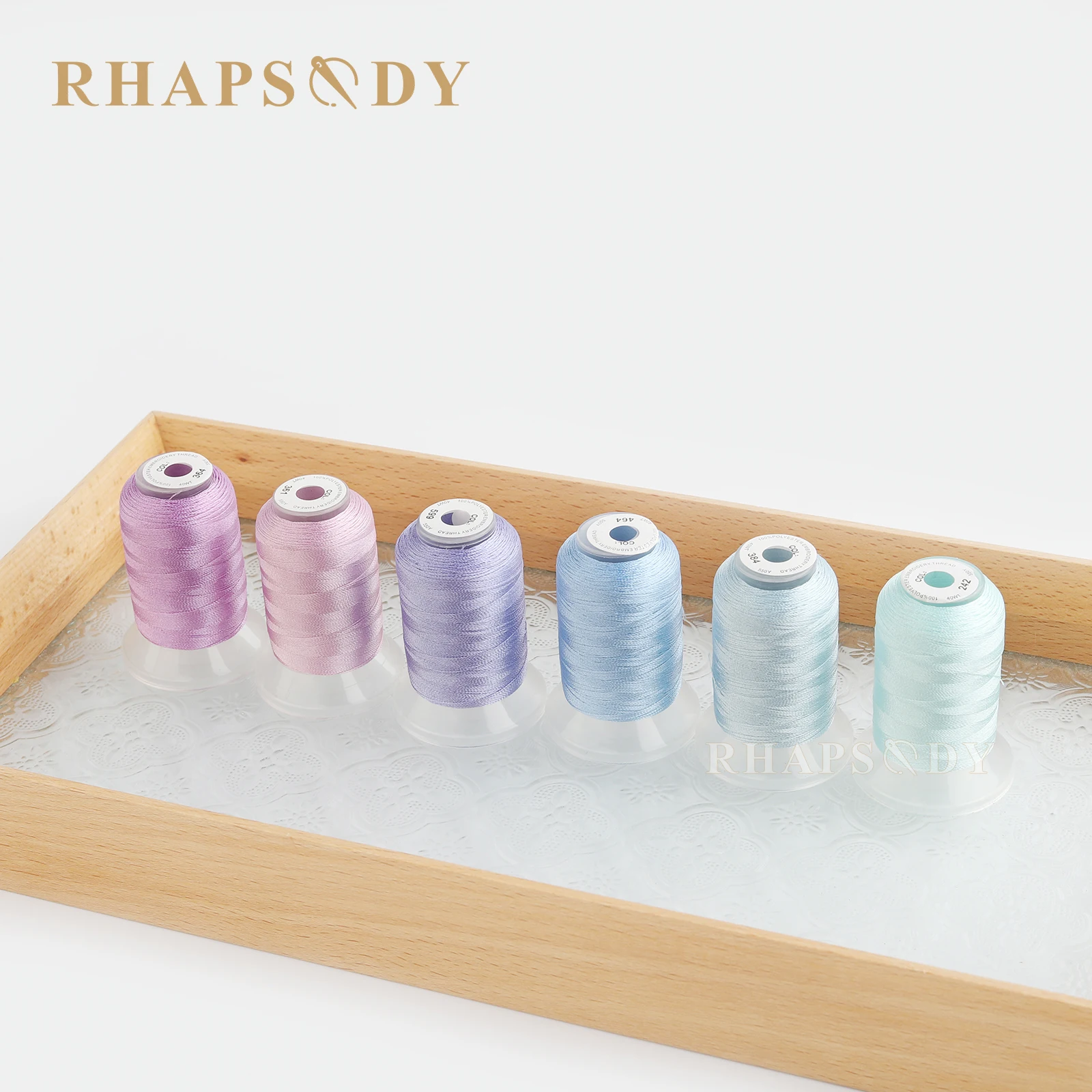 Rhapsody Polyester Embroidery Machine Thread 550Y Per Spool 60 for Brother Babylock Janome Singer Pfaff Husqvarna Bernina Sewing