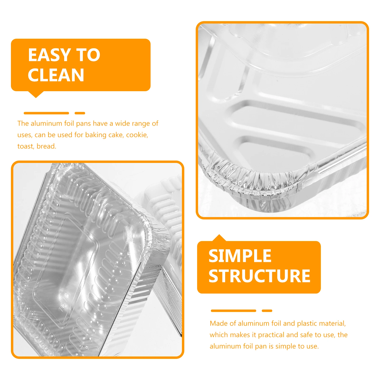 

20pcs Rectangular Packing Boxes Aluminum Foil Disposable Containers Baking Pan Long Tin Food Storage Kitchen Bar Supplies