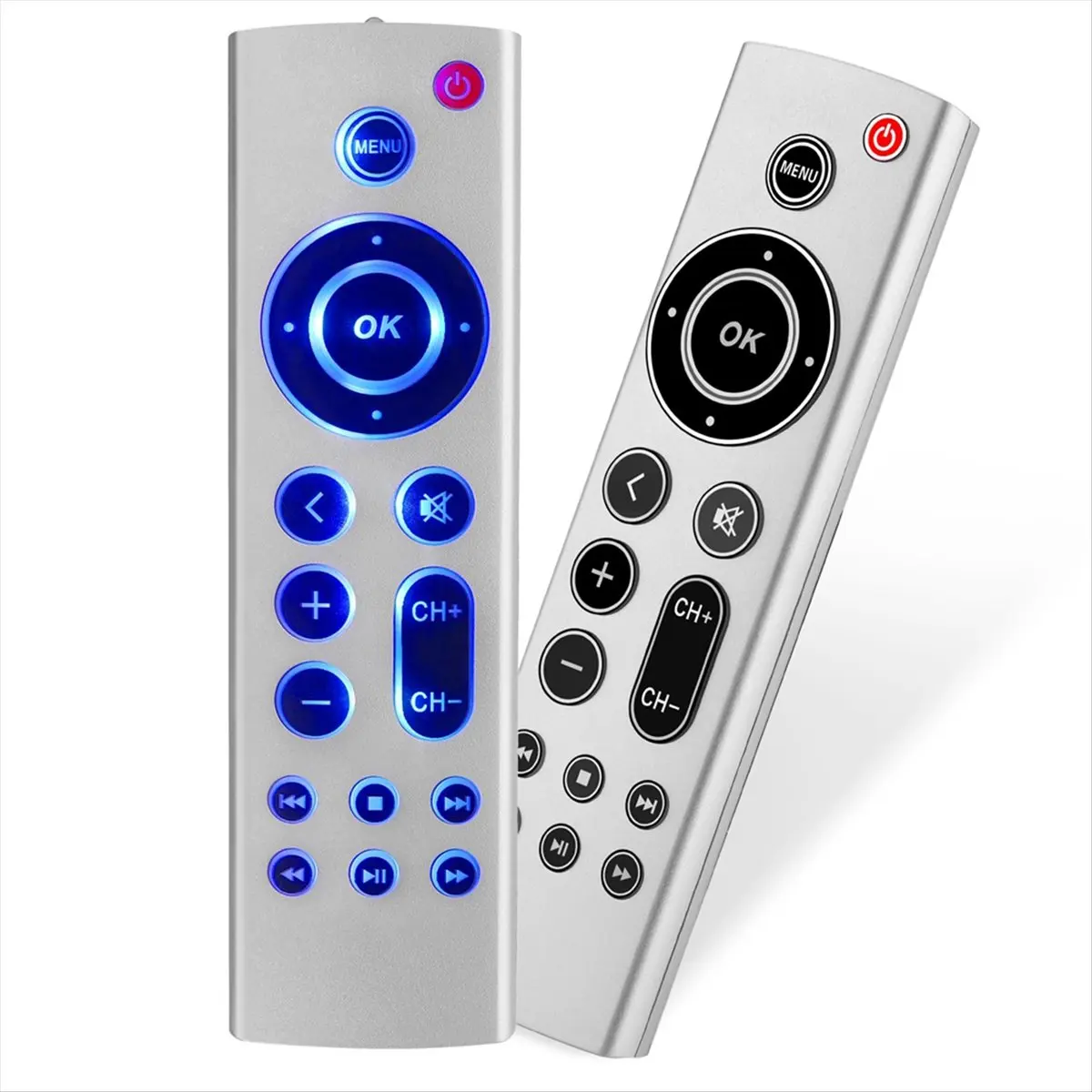 2pcs Universal Replacement Remote for TV 4K/ 2 3 4/ HD A2843 A2737 A2169,No Voice No with Blue Backlight 【A74Z Miuai】