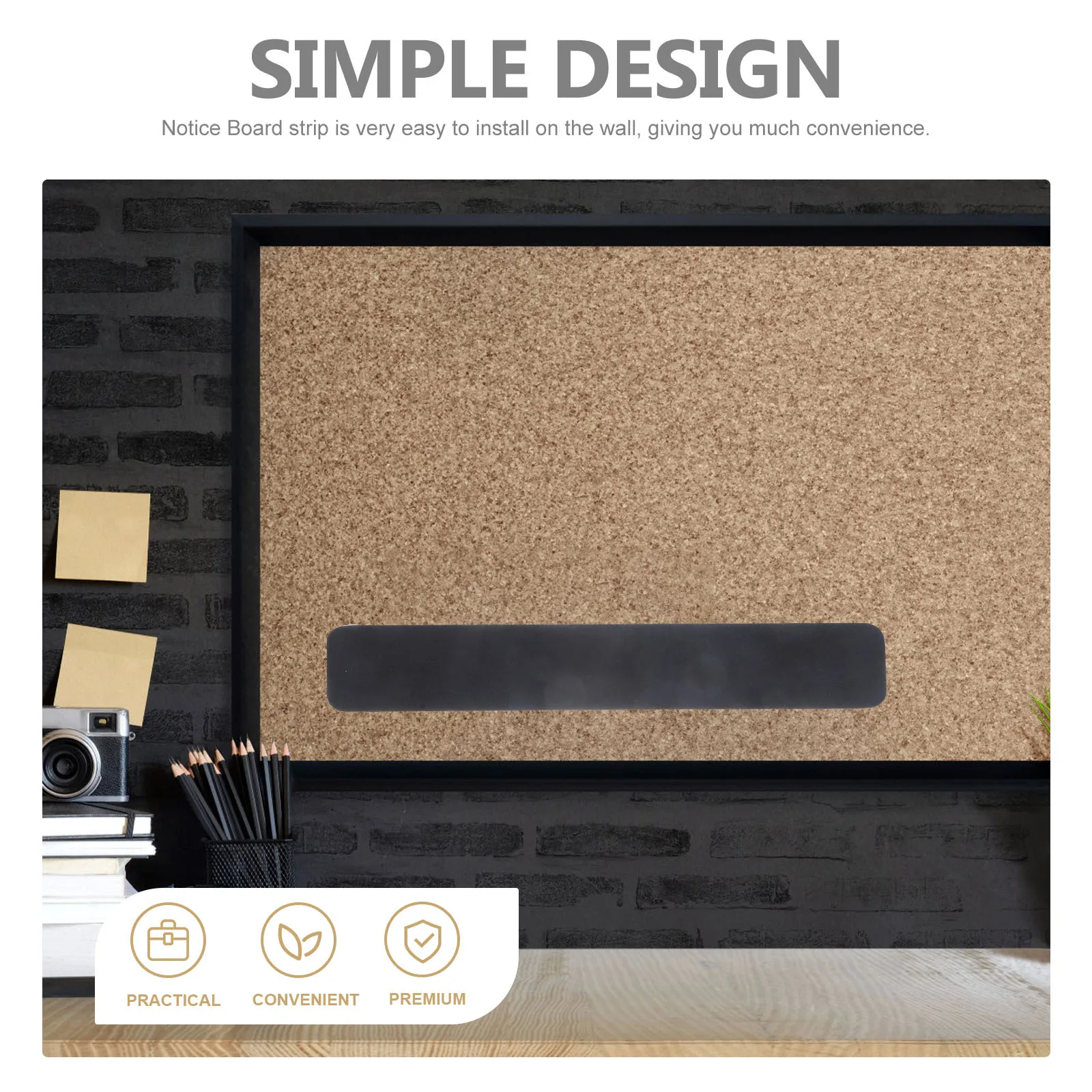 

1Set Felt Bulletin Board Strip Simple Design Easy Install Wall Board for Photos Notes Schedules Classroom Pin Boards Memo