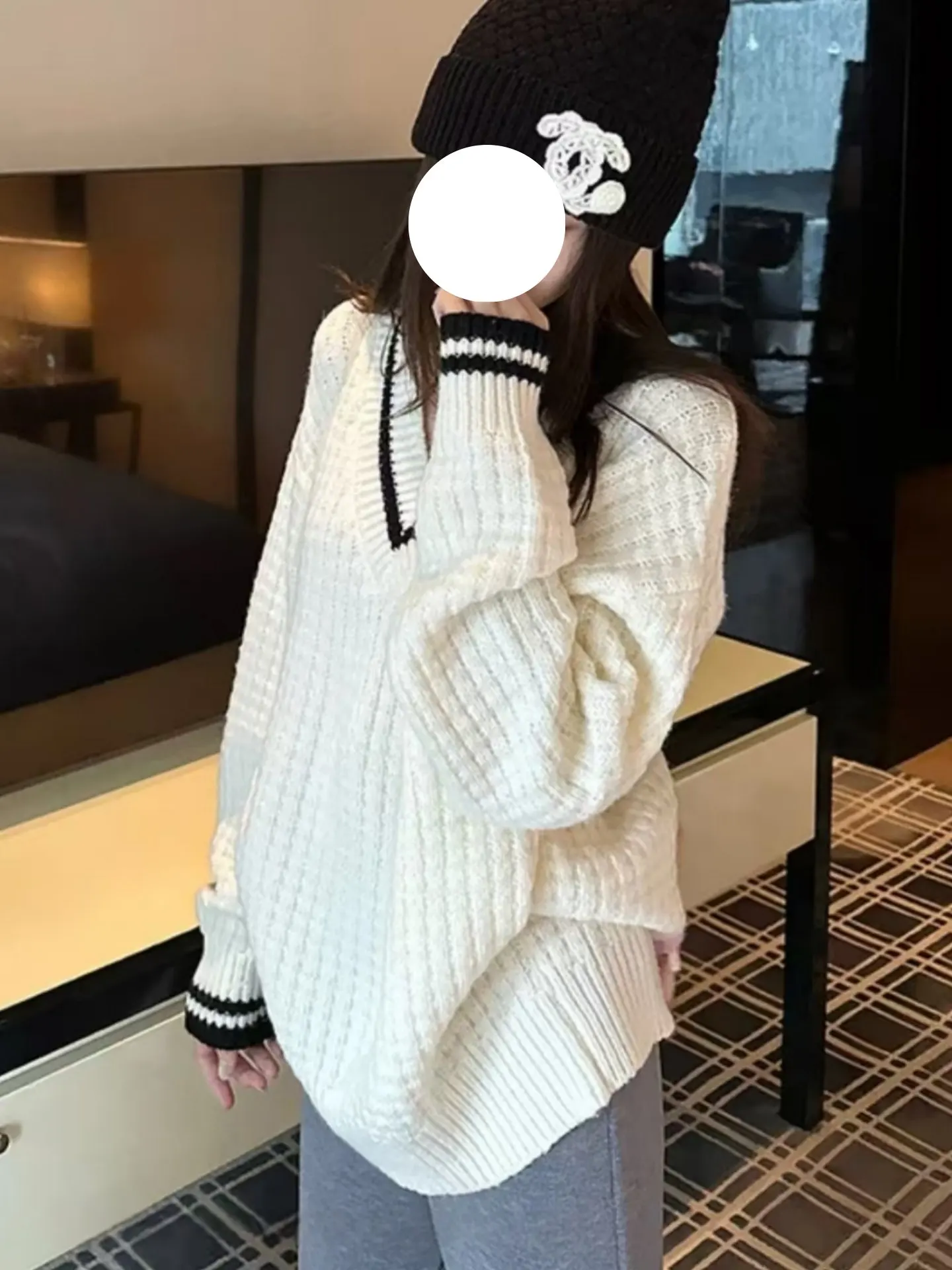 Casual V-Ne Übergroßen Gestrickte Pullover frauen Herbst Winter Neue Sle Koreanische Lose Fit T-shirt Weiche Thiened Farbe Blo