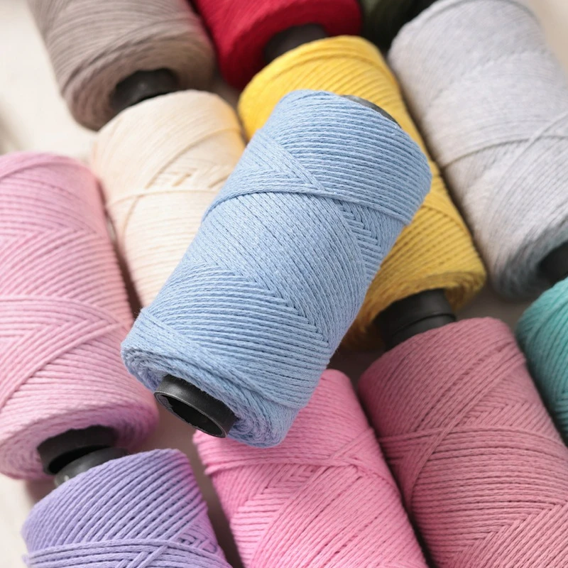 150g Hohlfaden aus Baumwolle, 2mm Mitteldick, Baumwollgarn für Handarbeiten, DIY-Weberei, Sommerhut, Tasche, Puppe, Perlengarn, Rundstranggarn