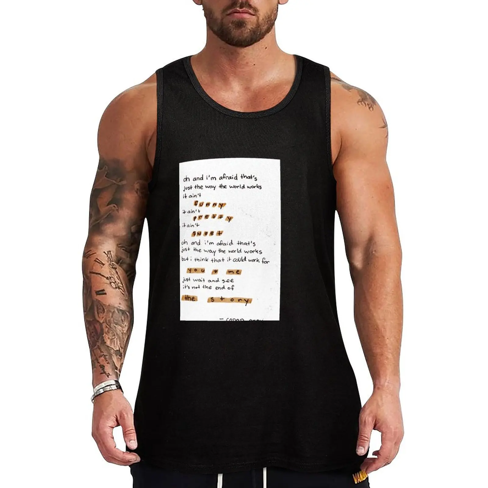 the story by conan gray Tank Top Neutral Print Tank Top Simple Graphic Sleeveless Wear