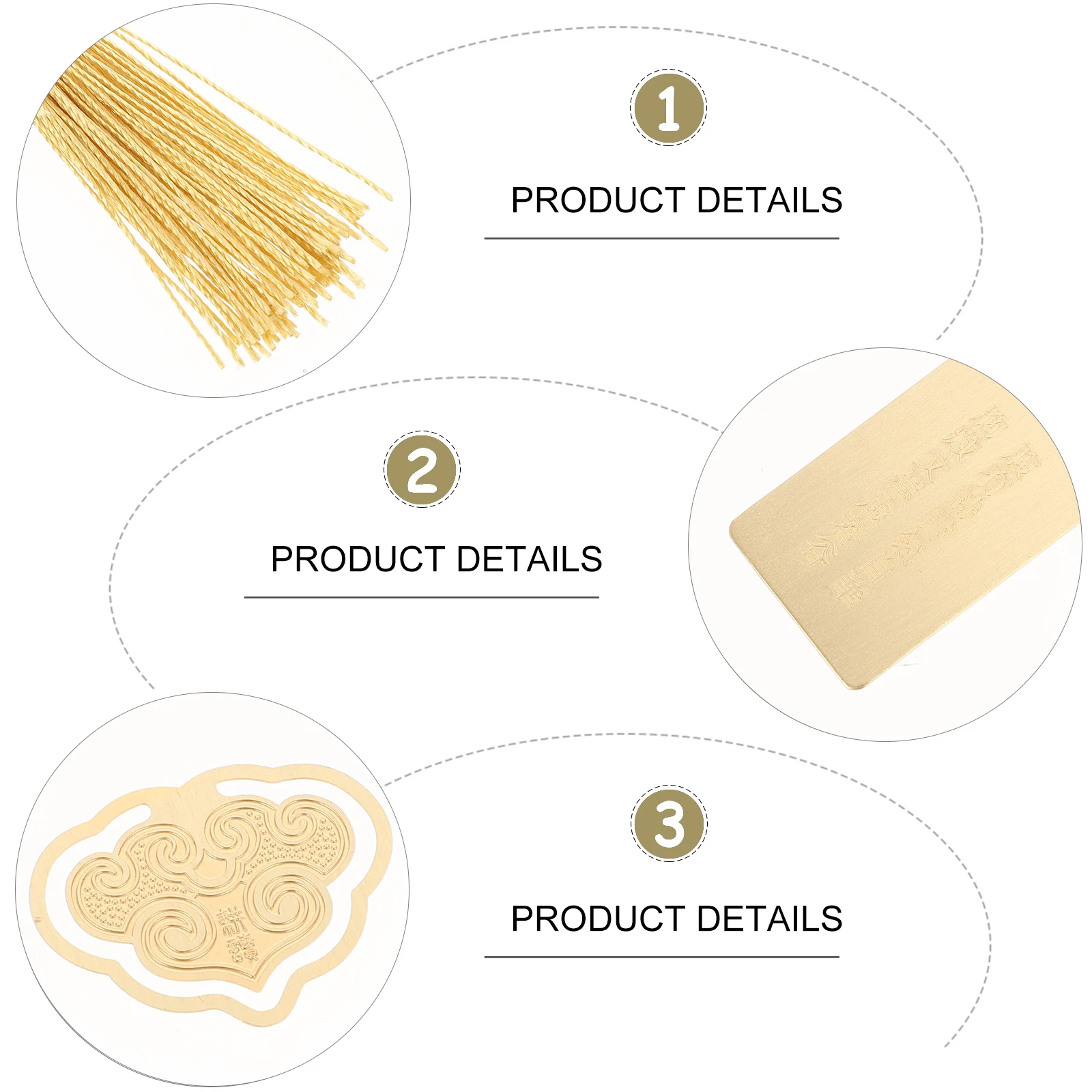 

1pc Metal Bookmarker Set Brass Material Chinese Style Ruyi Pattern Perfect Gift Bookmark Student Supplies