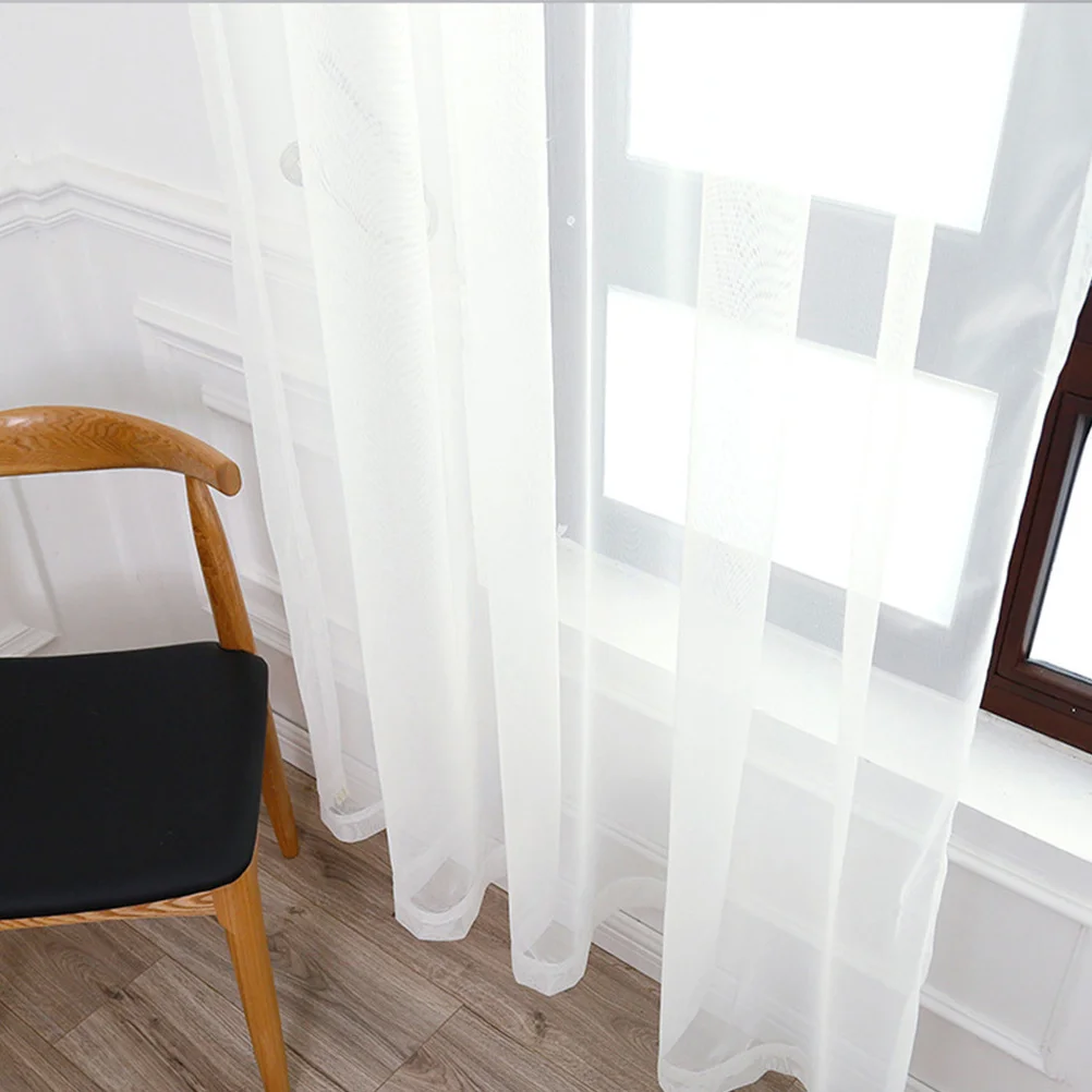 

1Pcs Voile Curtains Sheer Window Curtains Natural Sunlight Flow Protection Home Decor 140x213cm White Gauze Curtain