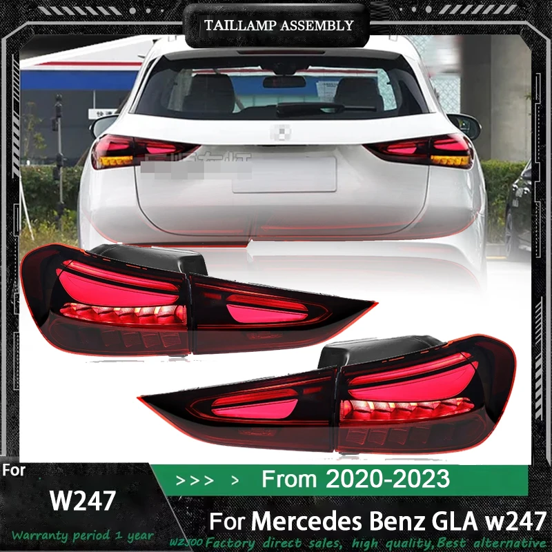 1 Pair LED Tail Light Assembly for GLA 180 200 220 W247 2020 2021 2022 2023 Tail Lights Plug and Play Rear Tail Lamps